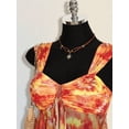 thumbnail image 5 of Orange Tie-Front Ruched Peplum Mesh Hem Asymmetrical Tank Top For Women, 5 of 8