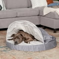 FurHaven Pet Products Orthopedic Wave Fur & Velvet Snuggery Burrow Pet Bed for Dogs & Cats