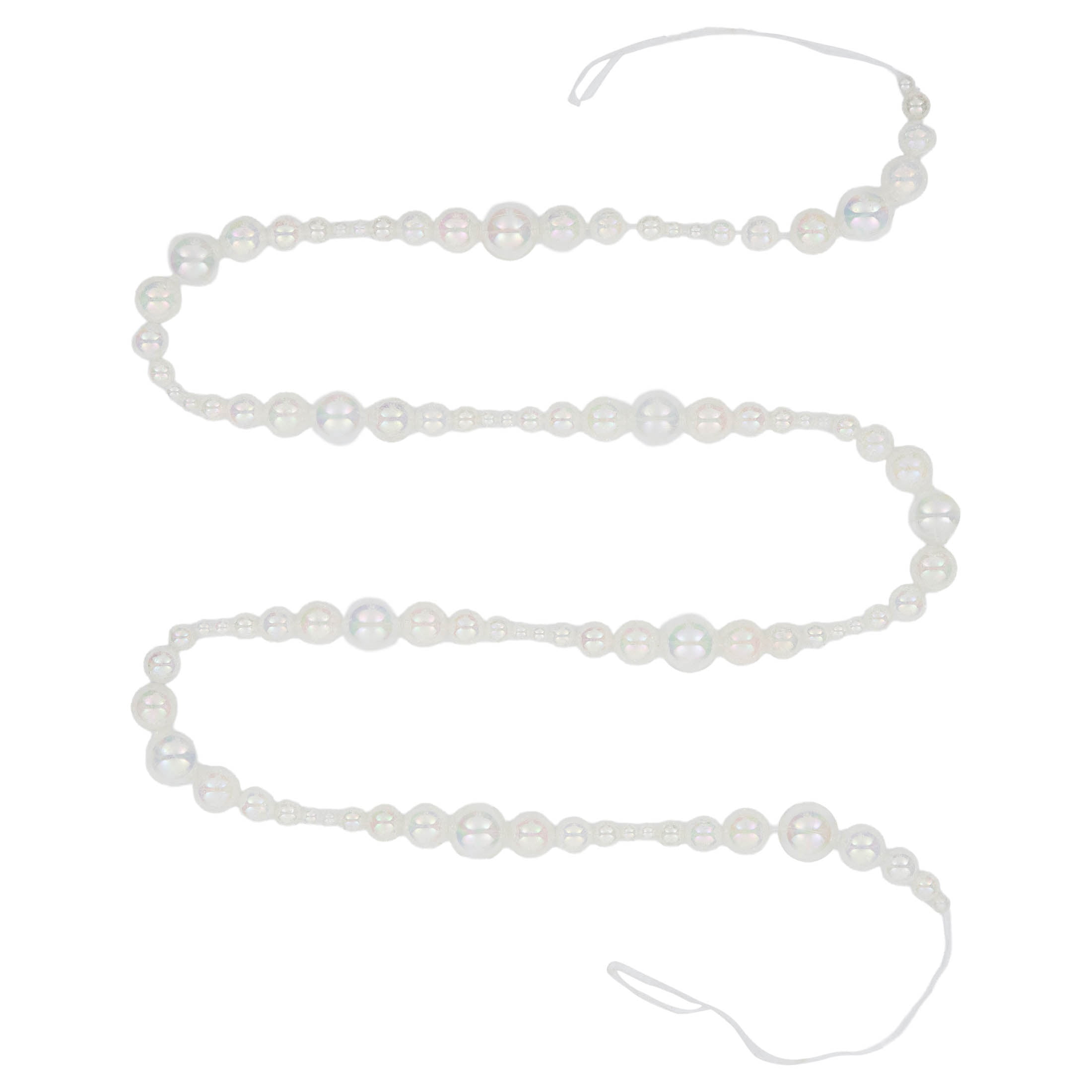 Plastic Bead Christmas Garland, Iridescent White and Clear, 6', by Holiday Time