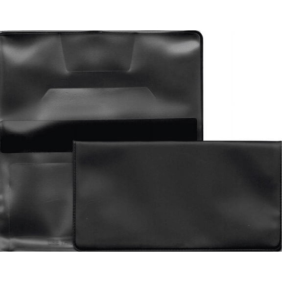 Vinyl Checkbook Cover for Top Tear Personal Checks (Lux Black)