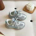 thumbnail image 4 of JUSLIO Shoes for Boys Flat Soft Sole Sneakers Breathable (Toddler/Little Kid/Big Kid) Shoes 27(US:11) Silver, 4 of 8