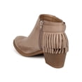 thumbnail image 3 of New Women Soda Maxwell Suede Almond Toe Buckle Fringe Back Western Bootie Size, 3 of 5
