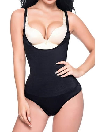 VASLANDA Shapewear for Women Tummy Control Thong Bodysuit Open Bust Body  Shaper