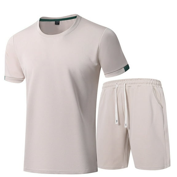 NAFUU Men's 2 Piece Outfits Mens Summer Track Suits Lightweight Casual Breathable Short Sleeve T Shirt And Shorts Sports Set Comfort Athletic Suit