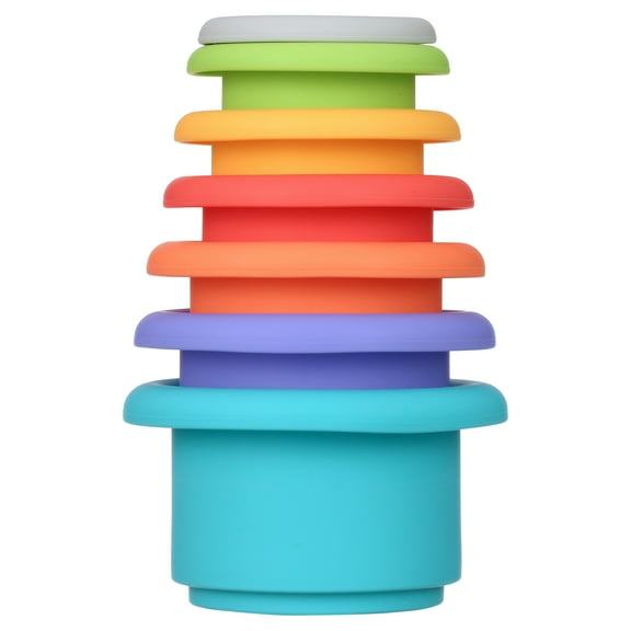 Nuby Soft Silicone Stacking Cups, Stackable Toy, 7 Count