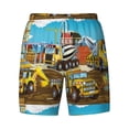 thumbnail image 4 of Lsque Mens Swim Trunks Different Construction Site Vehicles Pattern - Bathing Suit Compression Liner - Beach Swim Shorts Swimwear - (S-3XL) - Stretch Quick Dry -XX-Large, 4 of 9
