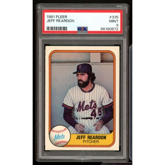 Jeff Reardon Rookie Card 1981 Fleer #335 PSA 9
