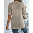 thumbnail image 2 of Summer Cardigan Sweaters for Women Light-Weight Half Sleeve Open Front Cropped Crochet Beach Cover Ups Khaki L, 2 of 8
