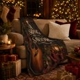thumbnail image 3 of Song, Festive Holiday Scene, Warm Flannel Blanket for Ranch House and Living Room with Detailed Artwork with Rich Color Accents, Art Lovers Encouragement Gift, Festive Home Decor, 3 of 9