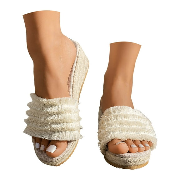 IUJSOY Espadrilles for Women Platform Sandals Wedges Heels Summer Dress Shoes Slip on Shoes