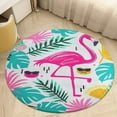 thumbnail image 4 of Flamingo Pattern Round Rugs -Washable Non-Slip Small Round Area Rug Throw Soft Circle Rugs for Bedroom, Modern Print Indoor Carpet for Entryway Sofa Living Room, 4 of 6