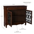 thumbnail image 4 of Powell Samira Farmhouse 2-Door 2-Drawer Wood Indoor Console Table with Shelves, Light Cherry, 4 of 8