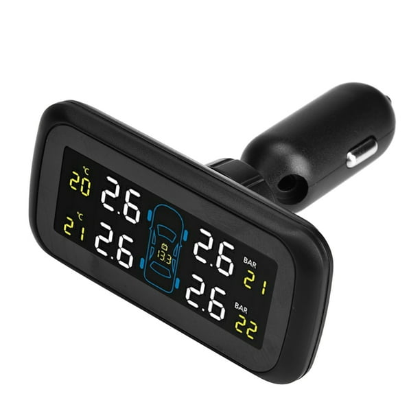 Sensor de presión de neumáticos LCD, sistema de monitoreo de presión de neumáticos TPMS para automóvil, encendedor de cigarrillos TPMS, máxima confiabilidad