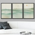 thumbnail image 2 of wall26 Framed Wall Art Print Set Green Watercolor Mountains with Birds Nature Wilderness Illustrations Modern Art Rustic Scenic Colorful for Living Room, Bedroom, Office - 16"x24"x3 Black, 2 of 5