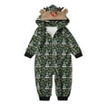 thumbnail image 3 of Odeerbi Christmas Onesie Pajamas for Family Holiday Sleep Jumpsuit Long Sleeve Family Christmas Pajamas Matching Sets Infant Fashion Lattice Print Plush Jumpsuit Sleepwear PJs Set Green, 3 of 5