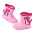 thumbnail image 4 of Hpapadks Rain Boots For Girls Cute Cartoon Dinosaur Rainy Day Non Slip Waterproof Water Shoes With Easy On Handles Classic Mid Calf Pink 5.5-6 Y, 4 of 4