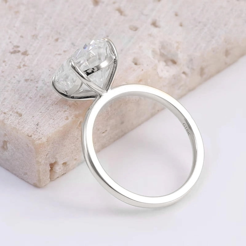 solitaire jewels 3.75CT Oval Moissanite Solitaire Engagement Ring For Women, 10K White Gold