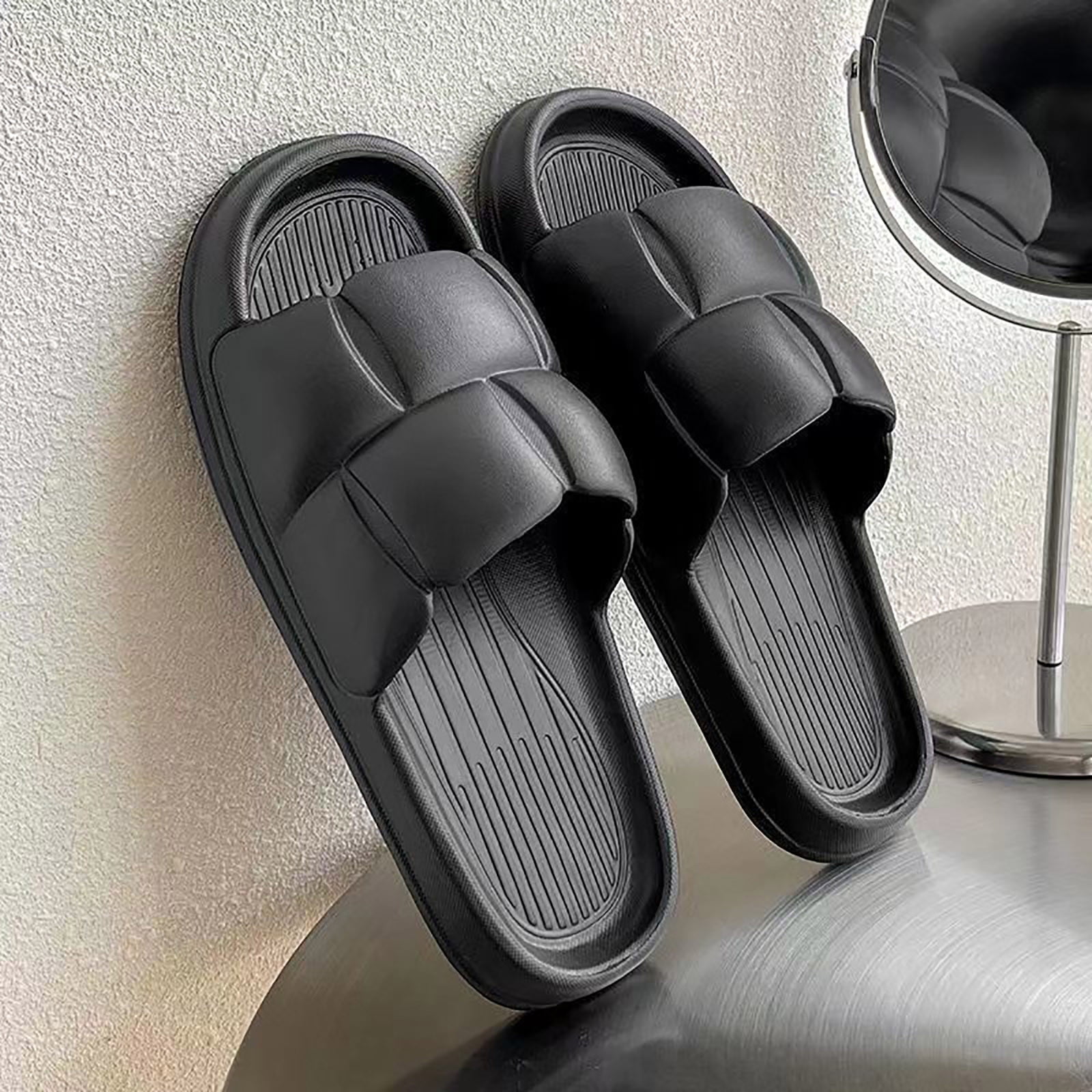 Amazon.com | LIZHIGU Women Slides - Women Sandals Slippers Sandals Shower  Bathroom Slippers Non Slip House Sandals for Indoor Beige 36 37 | Slides