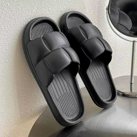 

ZTTD Cloud Slides for Women and Men Shower Slippers Bathroom Sandals Extremely Comfy Cushioned Thick Sole Slippers Beach Shoes Black