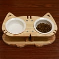 thumbnail image 3 of PETOMG Cat Bowls, Elevated Cat Bowl, Ceramic Cat Bowls, Raised Cat Food Bowls | Rubberwood, 3 of 3