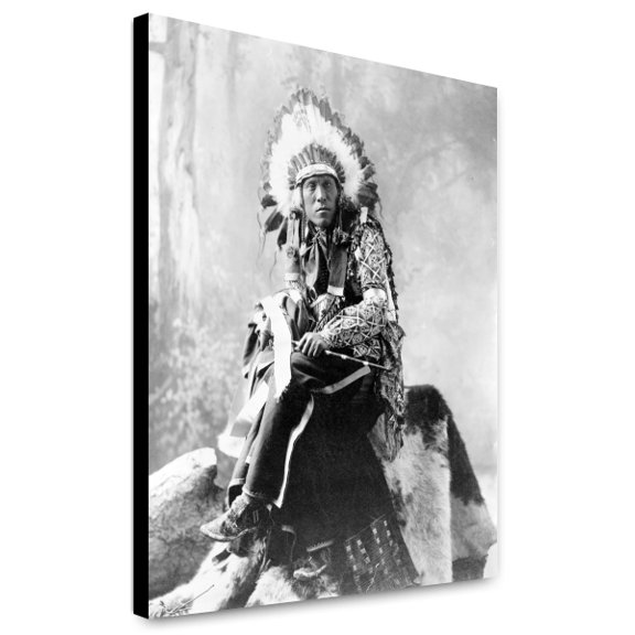 Canvas Print: Eagle Bear, Full-Length Portrait, Seated, Facing Front, 1900