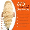 thumbnail image 3 of 613 5x5 Lace Front Wig Human Hair 200 Density 36 Inch Body Wave 613 Blonde Wig Human Hair 5x5 200 Density HD Lace Front Closure Wigs Human Hair Blonde Pre Plucked for Women, 3 of 5