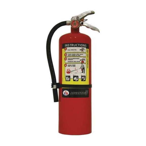 Badger Fire Extinguisher,Steel,Red,ABC ADV-10