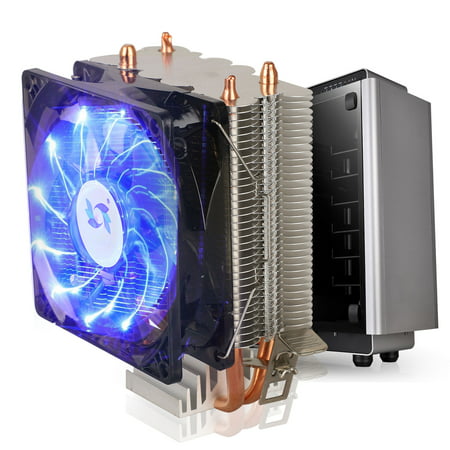 CPU Air Cooler, EEEkit Blue LED CPU Fan with 90mm Fan, Universal Socket Solution, for LGA 1150/1151/1155/1156/775, Core i3 i5 i7 Core 2 Duo AMD AM4/AM3+/AM3
