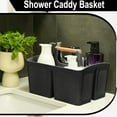 thumbnail image 5 of Plastic Gray Shower Caddy Basket with 3 Compartments, Portable Divided Bathroom Cleaning Caddy Organizer Storage Tote with Handle for Dorm,College, Room Essentials, 5 of 8