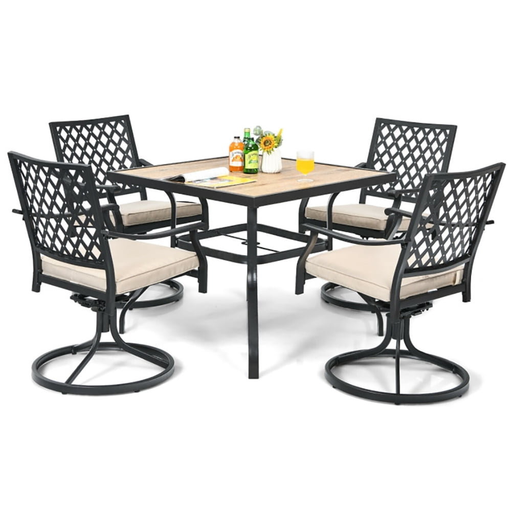 Aimee Lii Patio Metal Square Dining Table for Garden and Poolside, Outdoor Patio Furniture Set Aimee Lii Patio Metal Square Dining Table for Garden and Poolside, Outdoor Patio Furniture Set