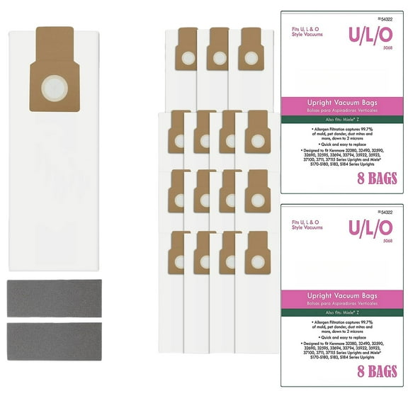 Type U/L/O Vacuum Bags Replacement for Kenmore 50105 Upright Vacuum Bags For U/L/O Style Vacuums,16 Pack