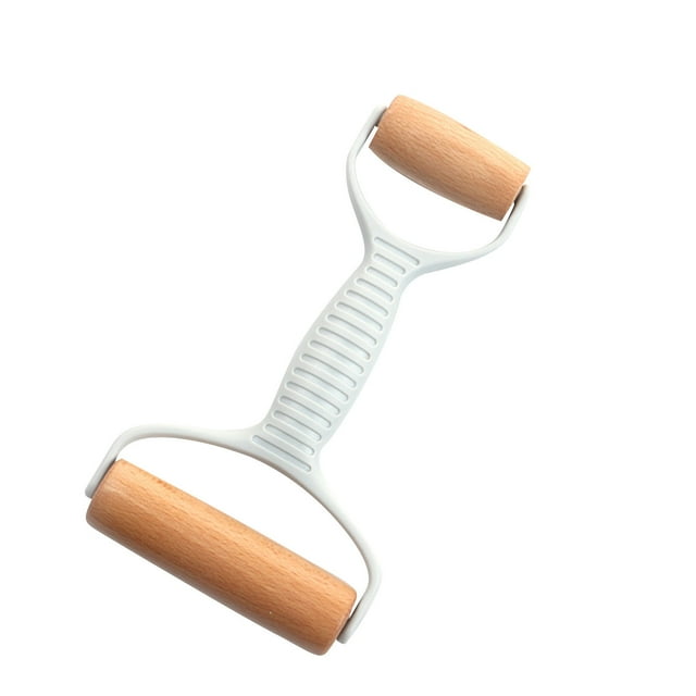 SMihono Kitchen Organizers and Storage Double Headed Wooden Rolling Pin Hand-held Plastic Handle Flour Stick Baking Tool Roller Face Stick Children's Rolling Pin Kitchen Gadgets Must Have 2023