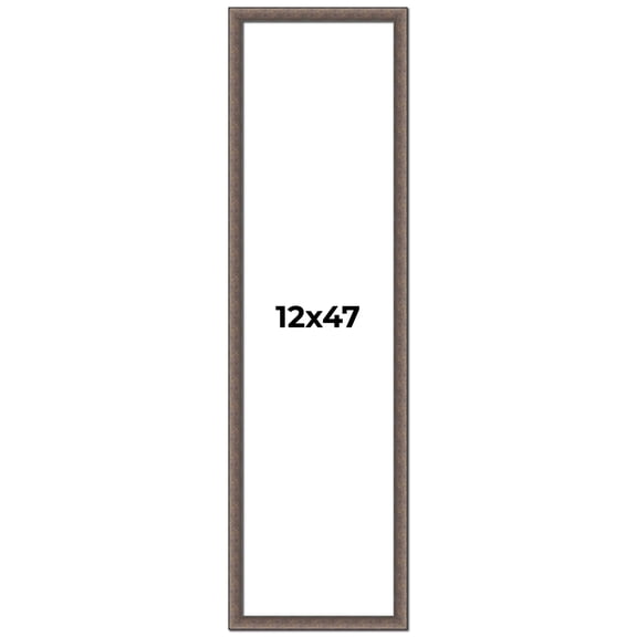 12x47 Frame Silver Real Wood Picture Frame Width 1.25 Inches | Interior Frame Depth 0.5 Inches |