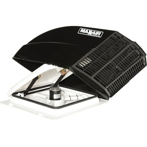 MaxxAir Ventilation Solutions Roof Vent Cover 00-955002 Fan/Mate; Exterior Mount; Dome Type Ventilation Cover; Vented On One Side; Black; Polyethylene