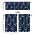 thumbnail image 6 of Kitchen Curtains 36 Inch Short - 3 Panel Set, Nautical Anchor Lighthouse Coastal Design, Rod Pocket Window Curtain for Beach House, Marine Ocean Wave Pattern, Easy Wash, 6 of 6