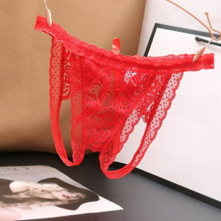 Panties for Women Sexy Low Rise Lace Cut out Mesh Lingerie Crotchless Panty Sexy Clothes for Women