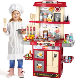 Jouet Kitchen Sets Pretend Play Food Jouets Play Kitchen Playset avec Spray Son Lumière (Random Color Play Food)