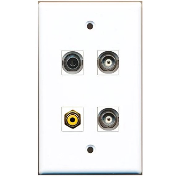 RiteAV - 1 Port RCA Yellow 1 Port 3.5mm 2 Port BNC Wall Plate