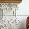 thumbnail image 5 of Royard Oaktree Distressed Console Table, Antique White Entrytable w/Wood Carvings & Scrollwork Base, 5 of 7