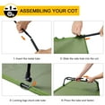 thumbnail image 2 of Camping Cot for Adults, Portable Folding Sleeping Cots with Carry Bag, Compact Heavy Duty Foldable Camp Bed, Supports 250 Lbs, Green, 2 of 7