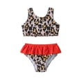 thumbnail image 2 of JTieacloth Summer Toddler Girls Leopard Printed Ruffles Two Piece Swimwear Swimsuit Bikini,Sizes 4-5 Years, 2 of 5