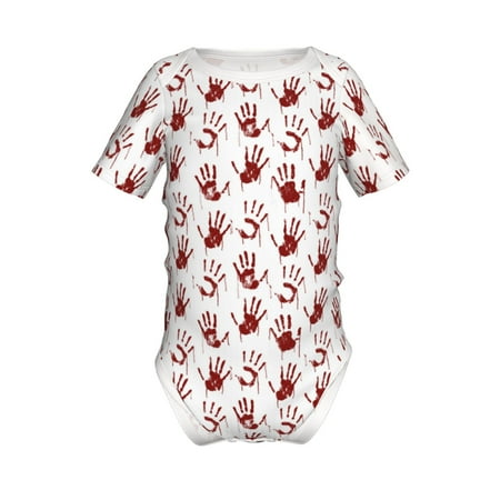 

Yiaed Red Bloody Scary Hands2 Print Infant Climbing Short Sleeve Onesie One-Piece Baby Bodysuit Clothes 0-12 Months -6 Months