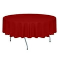 thumbnail image 1 of Ultimate Textile (3 Pack) Faux Burlap - Havana 84-Inch Round Tablecloth - Basket Weave, Holiday Red, 1 of 3