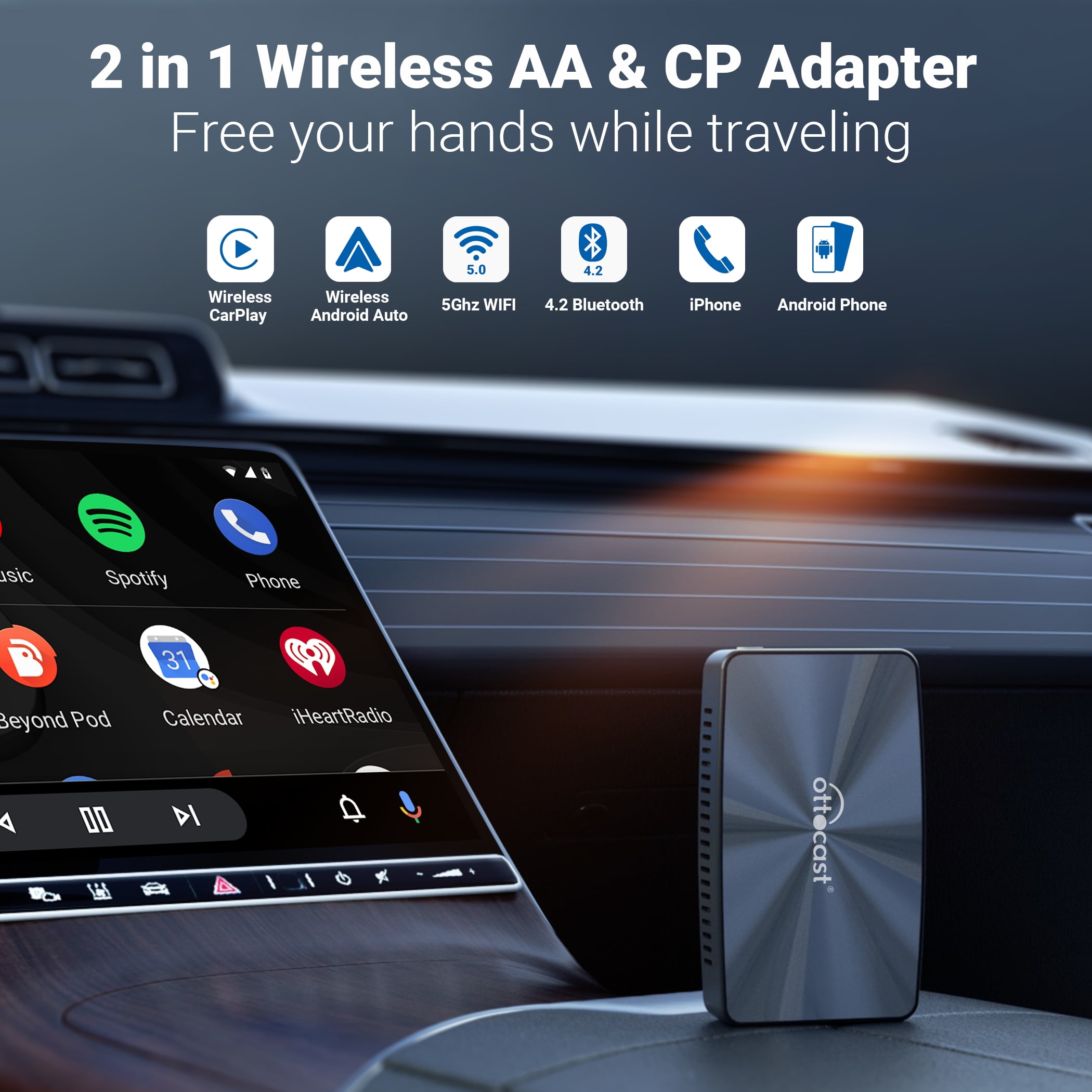 U2-X Pro Wireless Android Auto/CarPlay 2 in 1 Adapter - Ottocast –  ottocarplay