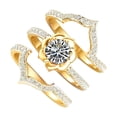 thumbnail image 1 of Anillo femenino de diamantes de imitación con incrustaciones de aleación 3 en 1, anillo exquisito Popular, anillos de moda, joyería Wmkox8yi  sjalhkljlk2853, 1 of 2
