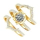 thumbnail image 1 of Fiudx Ofertas Flash Del Día Solo En Línea Anillos De Moda Exquisitos Populares Femeninos Con Diamantes De Imitación Con Incrustaciones De Aleación 3 En 1, Joyería, 1 of 2