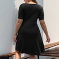 thumbnail image 4 of Vestido Casual de Mujer, Cuello en V de Manga Corta de Tamaño Mayor para la Primavera, el Verano, la Playa, la Fiesta Y el Uso Diario, 4 of 8