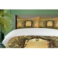 thumbnail image 4 of Ambesonne Roses Duvet Cover Sets, Garden Art with Floral Fence, 2-King, Pale Brown and Green Brown, 4 of 7
