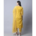 thumbnail image 2 of Rajnandini Women's Pure Cambric Cotton Embroidered Kurta Set With Dupatta (JOPLVL272-XXL_Yellow_XXL), 2 of 5