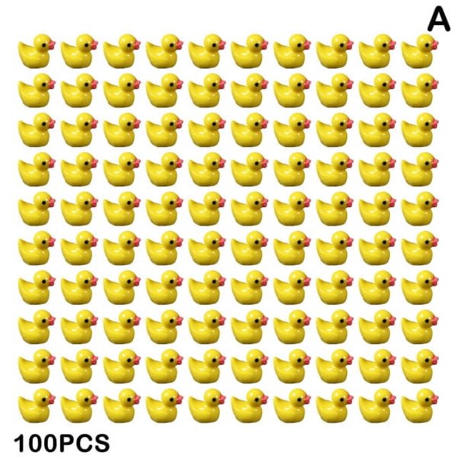 100/200 pcs Mini Rubber Ducks Miniature Resin Ducks Yellow Small D 100pcs yellow 100pcs